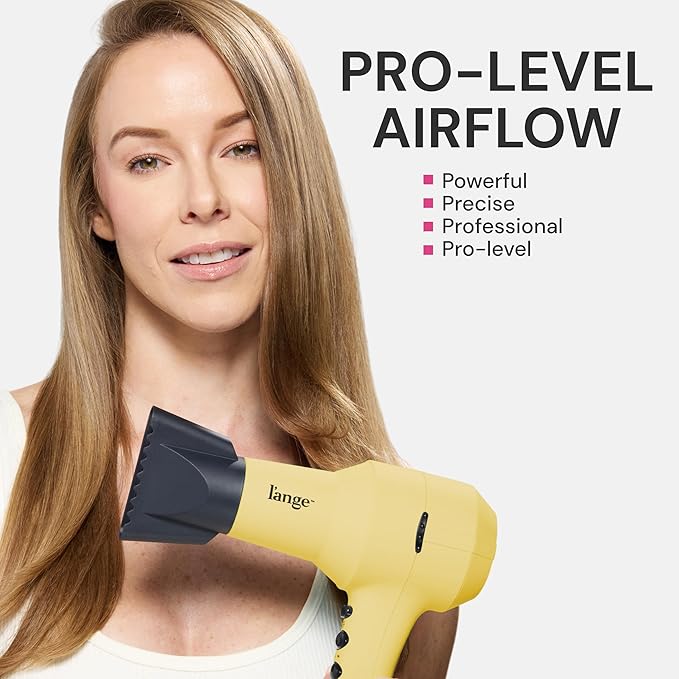 L'ANGE HAIR PowerStyle Ionic Turbo Hair Dryer | 1875W Fast Drying & Precision Styling for Long-Lasting, Frizz-Free Looks | Advanced Ionic Technology Smooths & Shines Hair (Yellow)