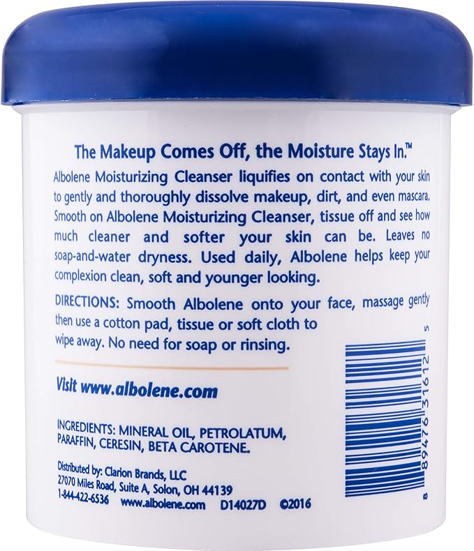 Albolene Face Moisturizer & Makeup Remover - Fragrance-Free Cleansing Balm for All Skin Types - Hydrates & Removes Waterproof Makeup - 12 oz | (Pack of 12)