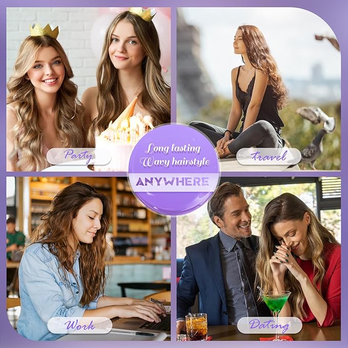 NOVUS Curling Iron Hair Crimper Waver - 1.4 Inch Anti-Scald Waves Curling Wand, Ionic Deep Waver Hair Curler Tool with Ceramic 2 Barrel for All Hair Types, Auto Shutdown Protection