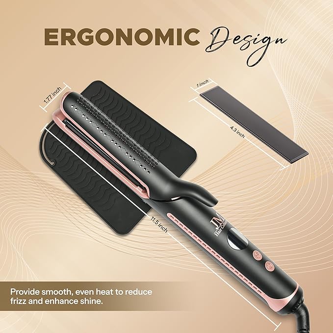 Duo Styler – 2-in-1 Hair Straightener and Curling Iron with Ceramic Plates, Adjustable Temperature, Fast Heat-Up, Frizz Control, Dual Voltage – for All Hair Types