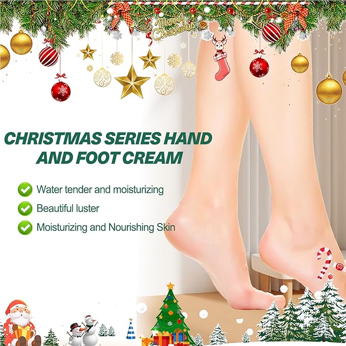 2Pcs Urea Cream 60% for Feet & Dry Cracked Skin, Christmas Hand Cream Cracked Heel Repair Stick, Maximum Strength Moisturizing Foot & Hand Balm, Repair Creams Christmas Gift Sets (Peach Flavour)