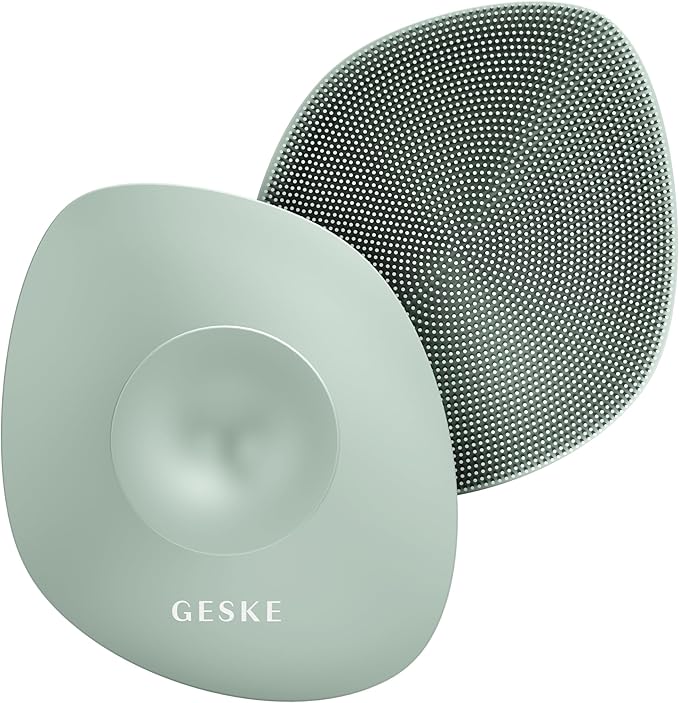 GESKE Body Brush | 4 in 1 | Cleansing Brush for The Entire Body | Professional Deep Cleaning | Soft Silicone Bristles | Ergonomic Two-Finger Design | Cleanses & Massages