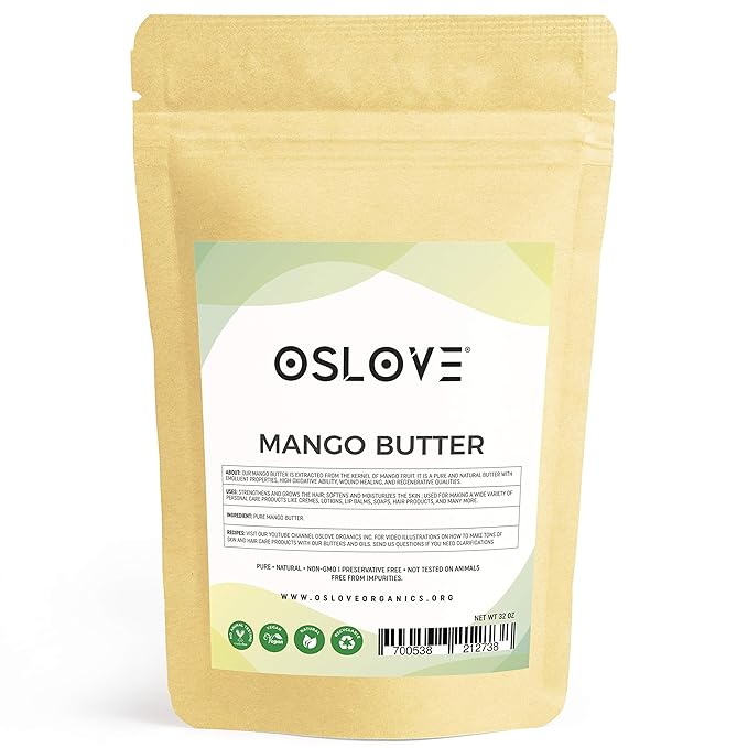 Mango Butter 2 LB Pure, Natural, Hand -packed, Fresh & Fluffy in DIY mixes | Obtained from Mango seeds | Use for DIY leave in conditioner, Salves, Body Butter, Lotions & Soaps