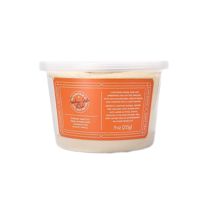 Shea Radiance P.U.R.E Raw Shea Butter | 100% Natural & Unrefined Body Butter | Soothes, Softens, & Increases Collagen | Long Lasting Moisture | Moisturizer for Sensitive Skin | Apricot Oil (9 oz)