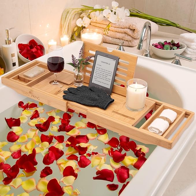 Temple Spring Exfoliating Glove, Rayon Bamboo Exfoliating Body Scrubber, Loofah Washcloth, Exfoliate Loofa Shower Scrubber, Body Exfoliator Scrub, Shower Loofah Bath Sponge - Black