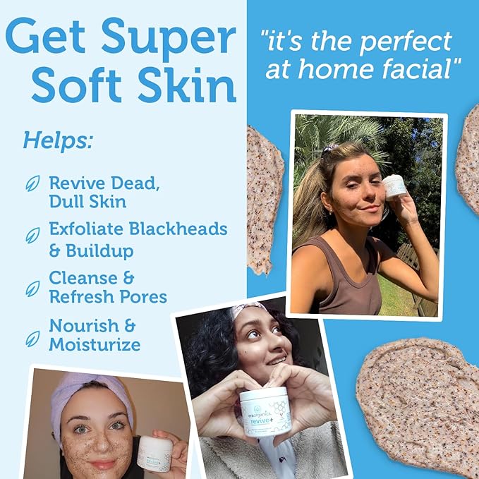 Manuka Honey Exfoliating Face Scrub – Gentle Microdermabrasion Face Exfoliator to Help Smooth, Soften & Balance with Moisturizing Organic Superfoods 2oz