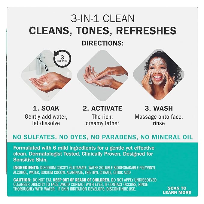 Olay Face Wash, Gentle Cleansing Melts, Fragrance-Free, Daily Use Cleanser, For All Skin Types, Travel Size, Water-Activated to Clean, Tone, and Refresh, 64ct (2 Pack x 32ct)