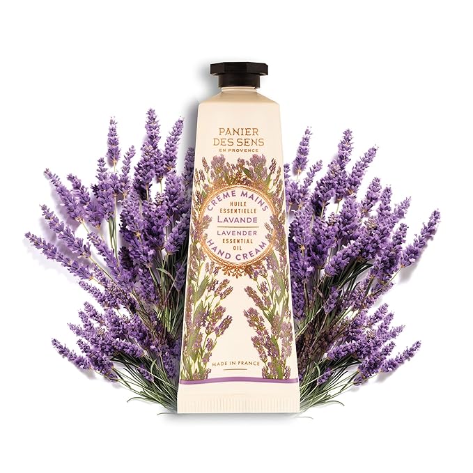 Panier des Sens - Christmas Limited Edition - Lavender Mini Hand Cream for Dry & Cracked Hands - 97% Natural Ingredients - Shea Butter & Olive Oil - Nourishing Hand Care Gift - Travel Size 1 Fl Oz