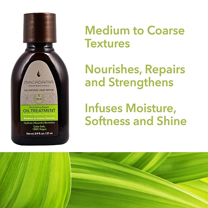 Macadamia Professional Hair Care Sulfate & Paraben Free Natural Organic Cruelty-Free Vegan Hair Products Nourishing Hair Repair Oil Treatment-0.9oz