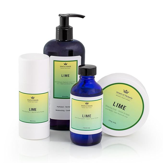 HENRI ET VICTORIA Lime Beard Wash Body Wash For Men Hand Made | Moisturizing and soothing | 8oz