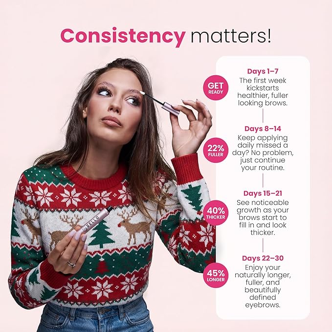 Trybello Eyebrow Growth Serum | Natural Thickening & Strengthening Formula for Fuller Eyebrows | Biotin, Peptides, and Botanical Extracts | No Parabens, Silicones, PEGs | Vegan, Gentle, Non-Irritating