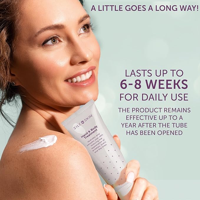 SilcSkin Hand & Body Treatment - Water-Based Hand & Body Lotion for Crepey Skin and Fine Lines - Uses Medical Grade Silicone for Deep Hydration - 2 oz (Pack of 2)