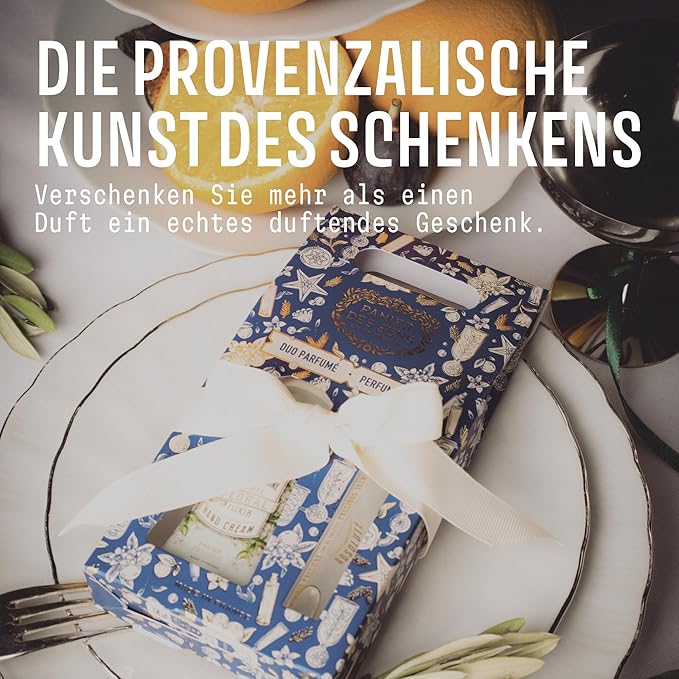 Panier des Sens - Jasmine Gift Duo - Hydrating Hand Cream with 96% Natural Ingredients & Roll-On Eau de Toilette - Made in France, Vegan, Perfect Holiday Gift - Travel Size 1.7 Fl Oz + 0.3 Fl Oz