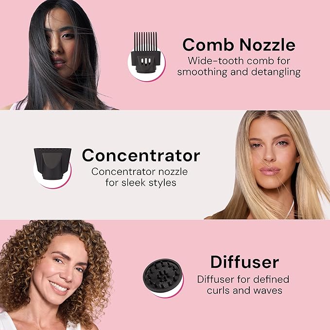 L'ANGE HAIR PowerStyle Ionic Turbo Hair Dryer | 1875W Fast Drying & Precision Styling for Long-Lasting, Frizz-Free Looks | Advanced Ionic Technology Smooths & Shines Hair (Red)