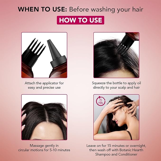 Botanic Hearth Hibiscus & Silk Protein Hair Oil (6.7 Fl Oz) |Nourishing and Strengthening Hair Treatment for Thicker, Healthier|Looking Hair | Paraben Free | Suitable for All Hair Types