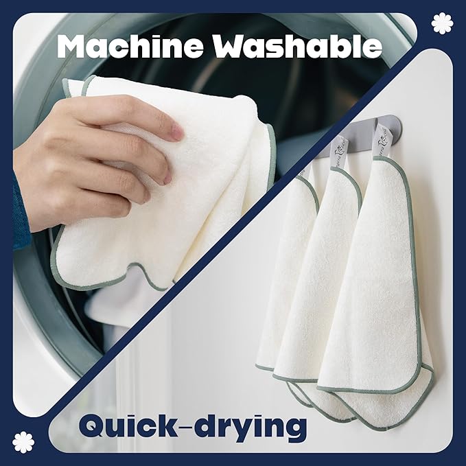 Jingera & Idyll Ultra-Soft Charcoal Fiber Face Washcloth, Facial Towels, Gentle Exfoliating Wipes for Women Cleansing, Wash Cloths, Reusable Makeup Remover, 5 Pack