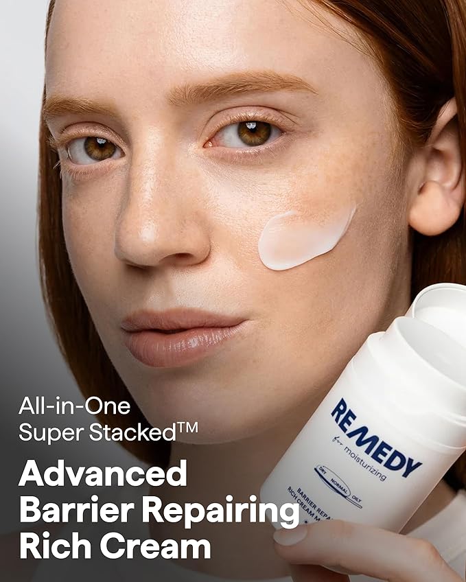 Remedy for Rich Moisture - Barrier Repairing Rich Cream Moisturizer for Normal to Dry Skin - Quadruple Ceramide Complex, Peptides, Squalane, Glycerin- By Dermatologist Dr. Shah, 1.7 fl. oz