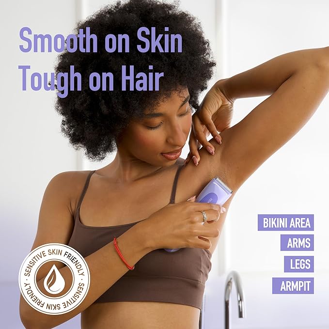 BAREWlZE Bikini Trimmer for Women, Pubic Hair Trimmer | LED Light, IPX7 Waterproof, USB-C Rechargeable, Replaceable Ceramic Blade | Electric Razors for Women, Electric Body Hair Shaver (Violet Haze)