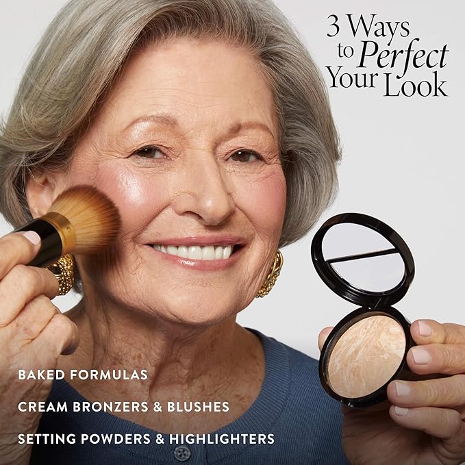 LAURA GELLER NEW YORK Retractable Black Kabuki Brush for Liquid, Cream and Powder Face Makeup With Aluminum Handle