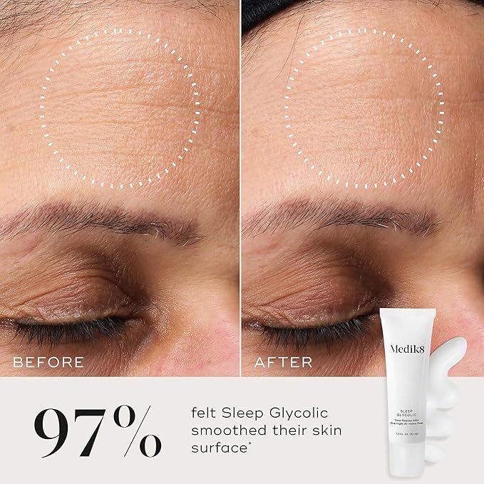 Medik8 Sleep Glycolic - Exfoliating Glycolic Acid At Home Face Peel - Night Cream for Face - Night Peel with Glycerin and Korean Clover - 1.0 oz