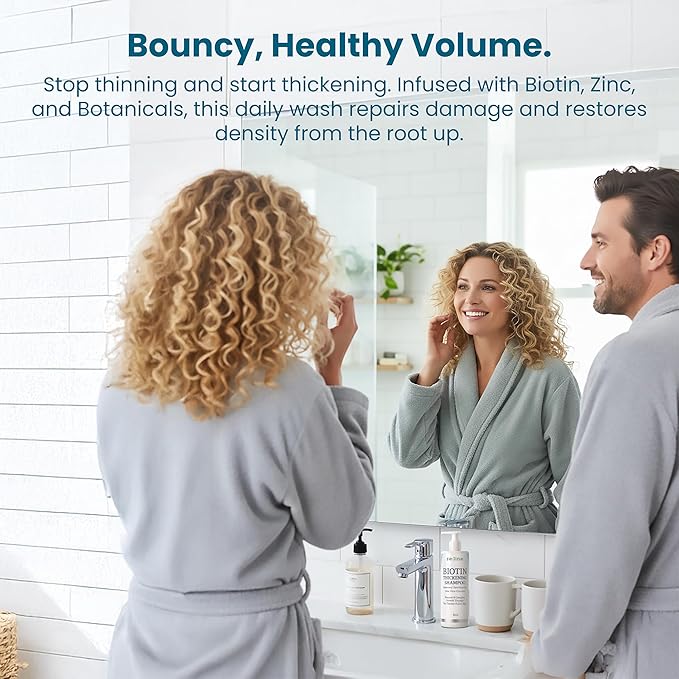 Paisle Botanics Biotin Thickening Shampoo – Natural Volumizing Formula for Fine or Thinning Hair and Fuller Looking Volume – Sulfate & Paraben Free, Color Safe for Women and Men – 8 fl oz