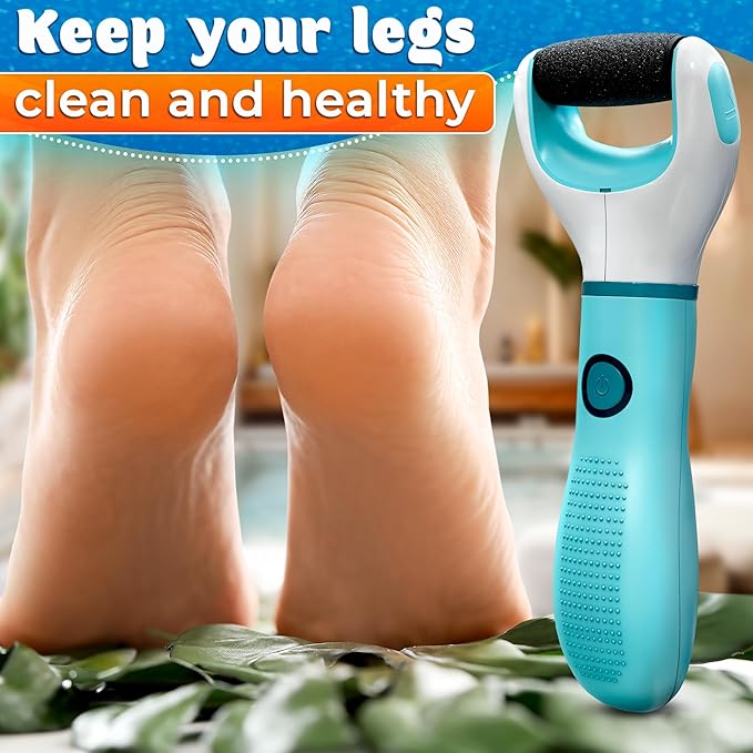 Electric Foot Callus Remover – Rechargeable Foot Sander Electric with 2800 RPM Motor & 1200 mAh Battery, 360° Rotating Replaceable Roller – Pedicure Tools for Feet for Smooth Heels & Dry Skin Care