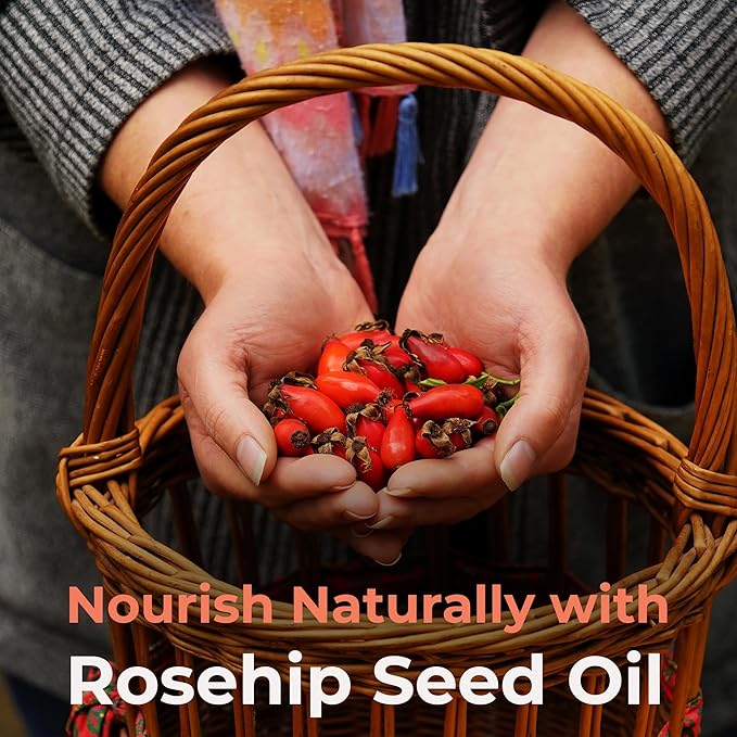 Rosehip Seed Oil - 8 Fl Oz - 100% Pure & Natural Cold Pressed Premium Grade. for Face, Skin Care, Hair Care, Gua Sha Massage, Fast Absorbing and Light Weight Oil