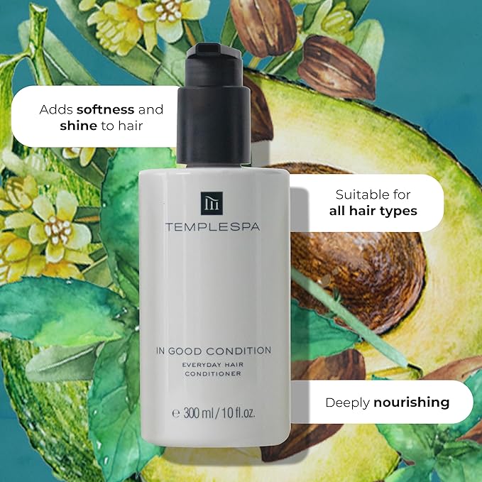 TEMPLESPA | TOP TO TOE SPA XL | Luxury Shower Gel, Shampoo, Conditioner and Calming Skin Balm Moisturiser, Natural Ingredients, Vegan 4 x 10 fl.oz.