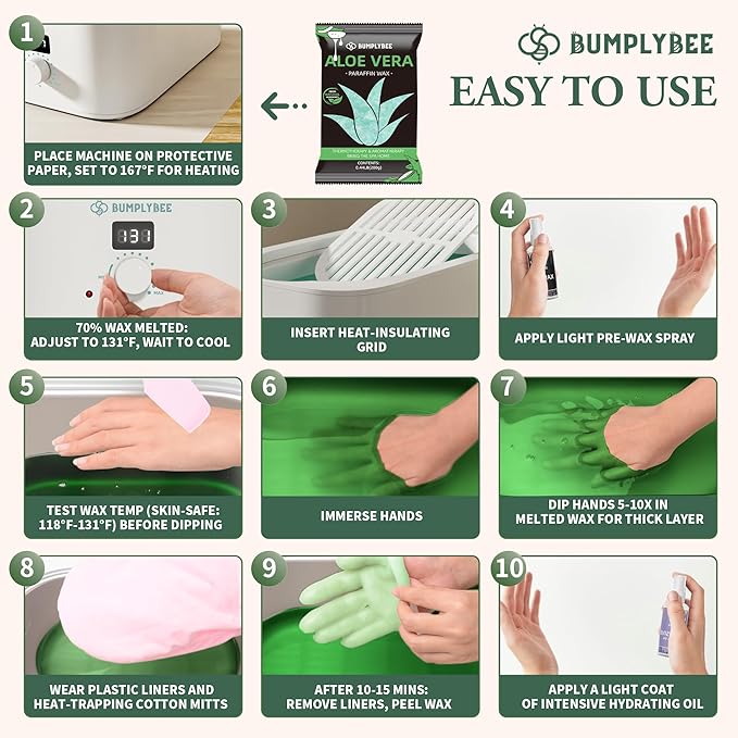 7000ml Paraffin Wax Machine for Hand and Feet-White Hand Wax Paraffin Machine for Hands with 10pcs Aloe Vera Paraffin Bath Refills,Ideal Gifts for Women