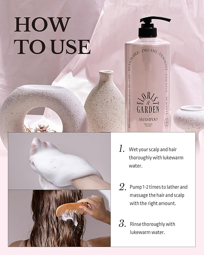 Milk Protein Intensive Shampoo - Korean Volumizing and Hair Loss Relief Perfume Shampoo for Damaged Hair - Subtle Verbena Lavender Scent - pH5.5 Scalp Purifying, 16.9 fl.oz.