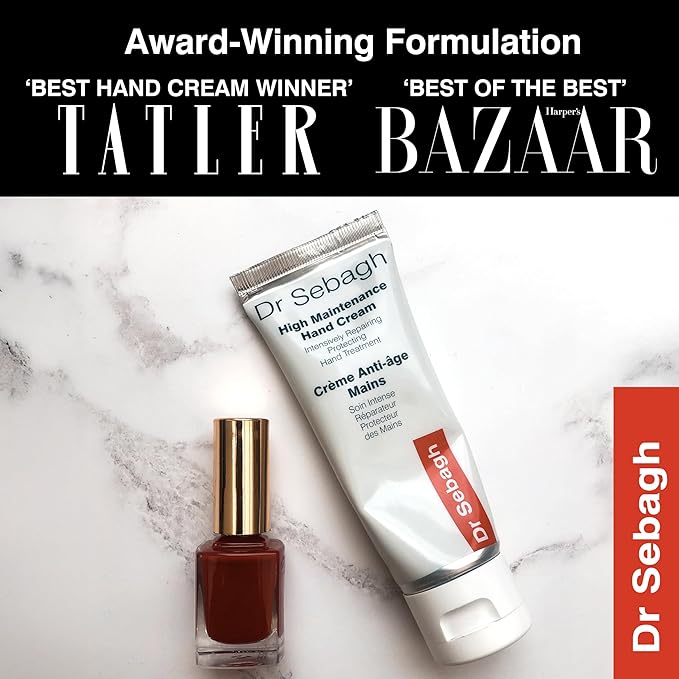 Dr Sebagh High Maintenance Hand Cream (2.6 fl oz) - Luxury Cream for Dry Cracked Hands - Fast-Absorbing Lotion for Women and Men - Hydrating Hand Moisturizer - Anti-Aging Repair Cream