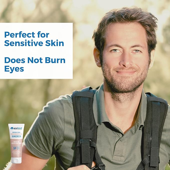 Tinted Mineral Sunscreen for Face SPF 31 by Waxhead – Non-Nano Zinc Oxide BB Cream Moisturizer, Unscented, Non-Comedogenic Facial Sunscreen & Primer for Daily Wear (Light Tint 4oz)