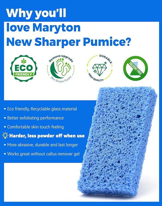 Maryton New Sharper Pumice, Professional Pedicure Tools Foot Scrubber Salon Disposable Pumice Stone Callus Remover for Feet, 40Pcs (Blue)