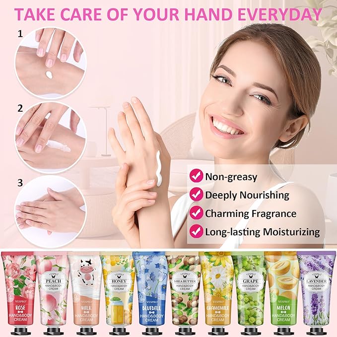 168 Pack Hand Cream Set For Women, Hand Lotion for Christmas Gifts, Bridesmaid Gifts, Thank You Gifts, Birthday Gifts, Stocking Stuffers for Women, Hand Lotion Travel Size for Dry Cracked Hands