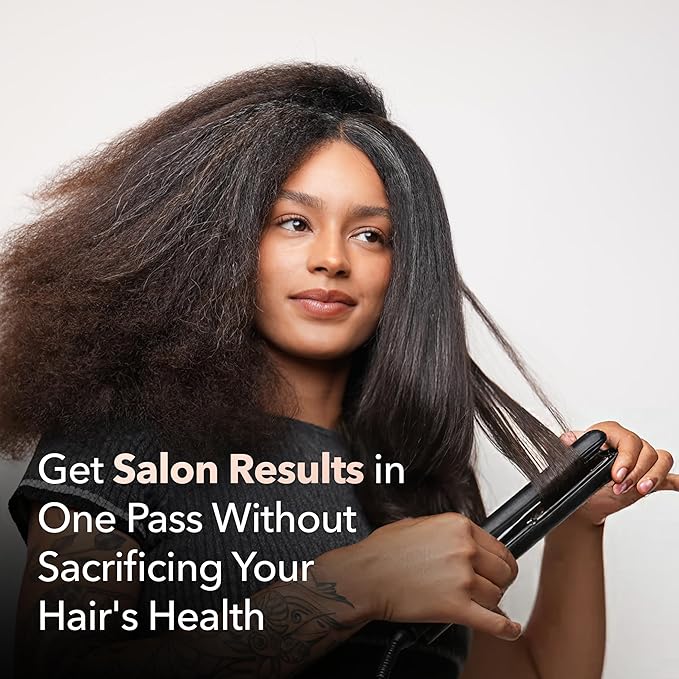 SRILabs StyleQ Flat Iron Hair Straightener Styler - GraphFlow Techonology, Negative Ions, Infrared Light Therapy, 12 Heat Settings for Straight, Smooth, Waves and Curls: All Hair Types