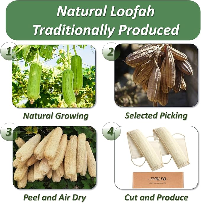 Natural Loofah Exfoliating Body Scrubber for Men and Women, Loofah Sponge Pads & Body Sponges Scrubber, Luffa Sponge to Clean & Relax Your Body Deeply (2 Pack)