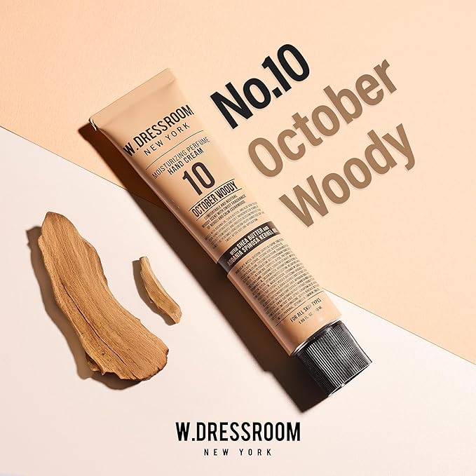 W.Dressroom Moisturizing Hand Cream for Dry Hands, Non-Greasy, Quick-Absorbing Korean Hand Lotion, Travel Size 1.69 fl oz (50 ml), No.10 October Woody Scent