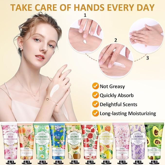 240 Pack Hand Cream Set for Women, Christmas Gifts, Bridesmaid Gifts, Birthday Gifts, Small Gifts and Stocking Stuffers for Guests, Bulk Moisturizing Hand Lotion Travel Size for Dry Cracked Hands