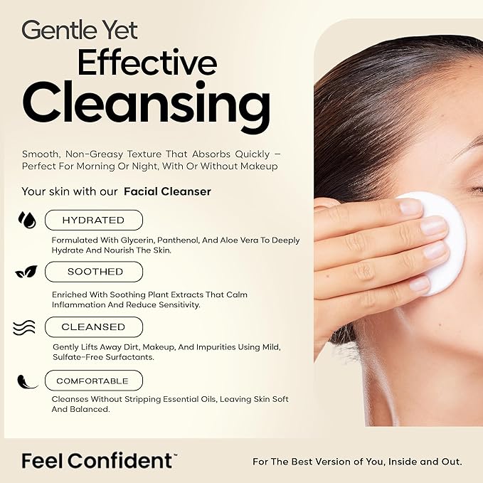 Facial Cleanser - Gender-Neutral, Formulated with Gentle Surfactants, Humectants, Calming Chamomile and Calendula, 8 oz / 240 mL
