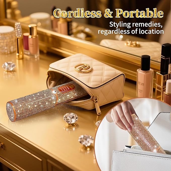 Cordless Hair Straightener, Portable Straightener 2 in 1 for Hair Straightening and Curling,5000mAh Mini Travel Hair Straightener,Fast Heating Titanium Flat Iron, 210°C/410°F Within Seconds (Libre)