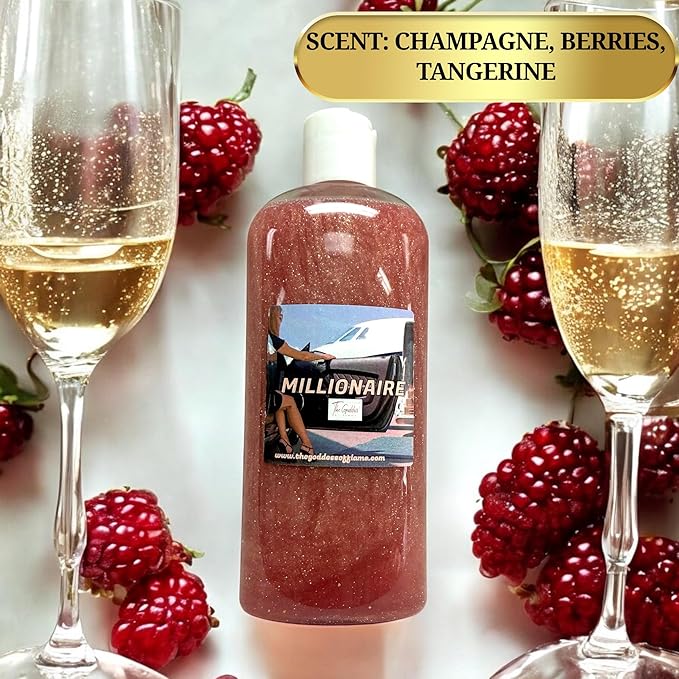Millionaire Shower Gel – 8 oz Handmade Luxury Body Wash Charged at Altars for Wealth, Success & Confidence – Rich Scent, Vegan & Sulfate-Free – Wiccan, Hoodoo, Pagan, Magick Ritual Use