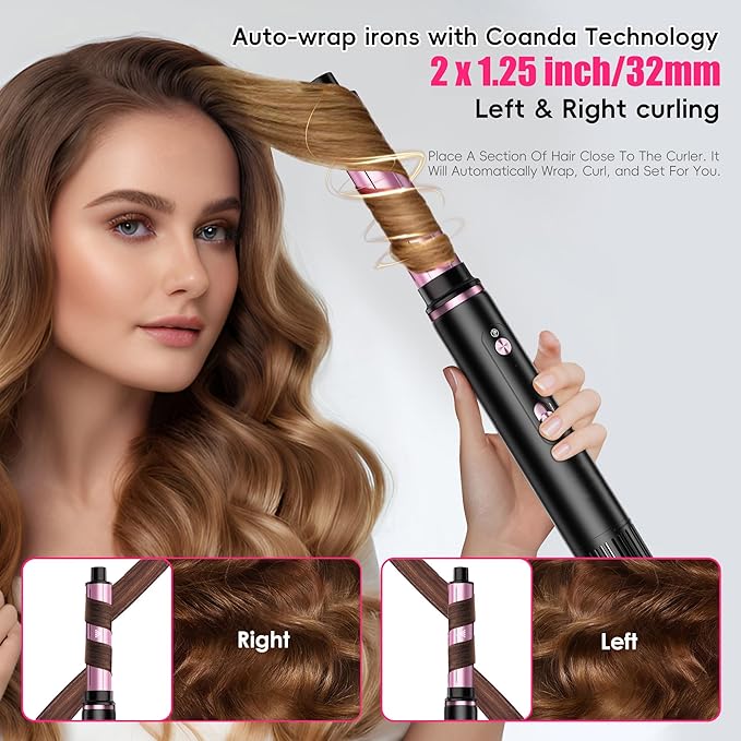 SKIMI 110,000 RPM Brushless Motor Hair Dryer Brush - 5 Muti-Styler for Fast Drying, Curling, Volumizing & Straightening | High-Speed Hot Air Brush for All Hair Types (Black & Gold Coral)