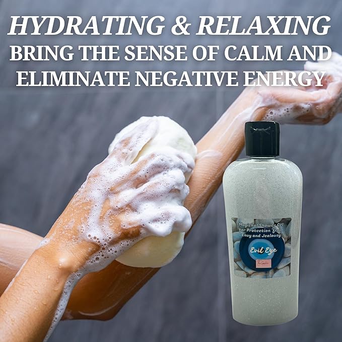 Evil Eye Shower Gel – 8 oz Handmade Body Wash for Protection, Reversal & Repelling Negative Energy – Altar-Charged – Wiccan, Hoodoo, Conjure, Pagan Use – Vegan & Sulfate-Free