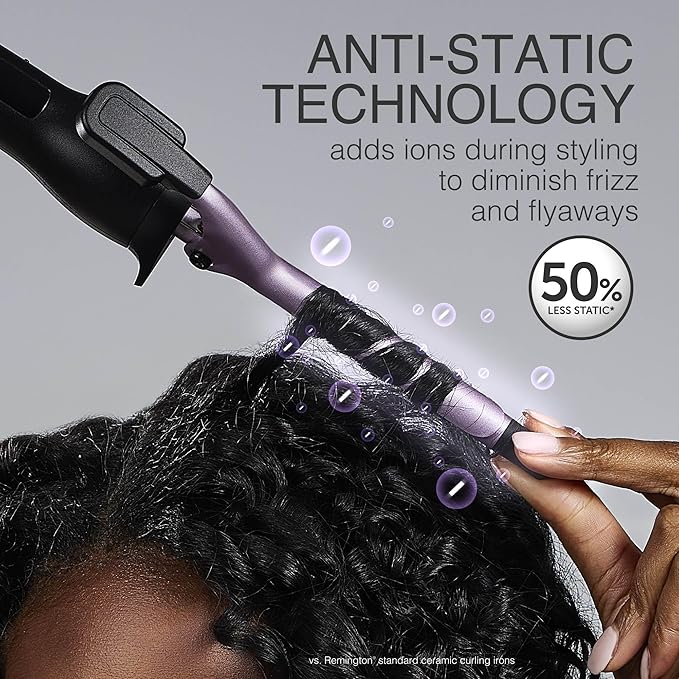 Remington Anti-Static ½-Inch Clipped Curling Iron with Titanium Protection, Fast Heat-Up, Ceramic Barrel for Tight Ringlet Curls & Natural Curl Definition, Auto Shut-Off