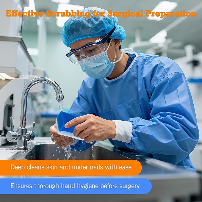 Sensory Brush for Therapy – Soft Surgical Scrub Brush & Gentle Baby Bath Sponge – Cradle Cap and Body Cleaning Brush, Reusable (Colored 6-Pack)