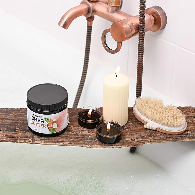 Pure Shea Butter Raw Organic for Skin Pure Virgin Unrefined Body Lotion Stretch Mark Skin Care Scar Cream Organic Shea Butter Raw Unrefined African Shae Manteca de Karite Organica Pura 1 LB, 16 oz