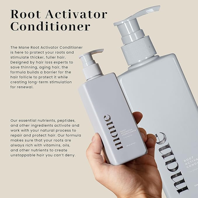 Superior Mane Root Activator Shampoo & Conditioner for Men – Nourishing Daily Hair Care Set – Supports Healthier, Fuller-Looking Hair with Ginseng, Oat & Sesame Extracts – Unscented, 17 fl oz (2 Pack)