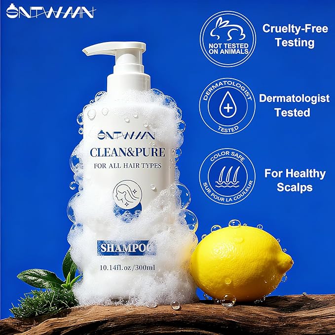 Clean & Pure Shampoo,Nourishing Hair Shampoo,For Nourished Hair Paraben-Free,Prevents Hair Breakage, Infused With Biotin,10.14 oz (Pack of 1)