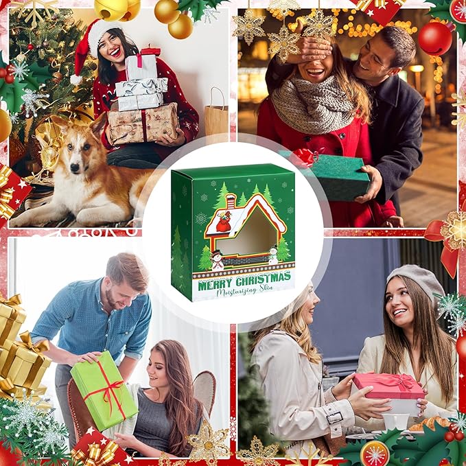 Timgle 52 Pcs Christmas Stocking Stuffers Facial Masks with Bow Headband Gift Set Christmas Fragrance Face Masks Skincare Gift Xmas Holiday Sheet Masks Spa Gifts Bulk for Adults Spa Day Party Night