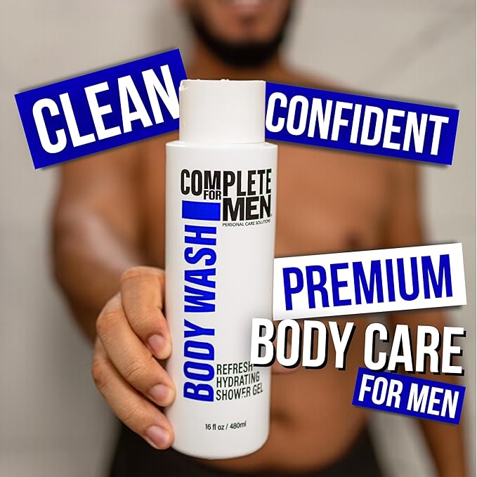 Hydrating Shower Gel for Men: Sulfate-Free Mens Body Wash, Natural Shower Gel - Moisturizing Body Wash for All Skin Types, Soap & Body Cleansers, Bath Gel for Dry Skin